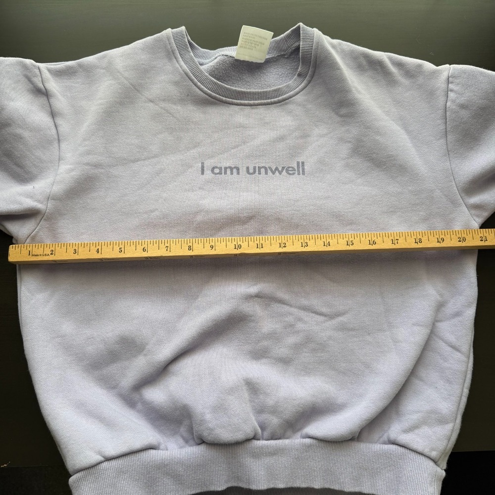 Barstool Sports I Am Unwell Sweatshirt Women Size Small Purple Crewneck Pullover - Picture 6 of 7